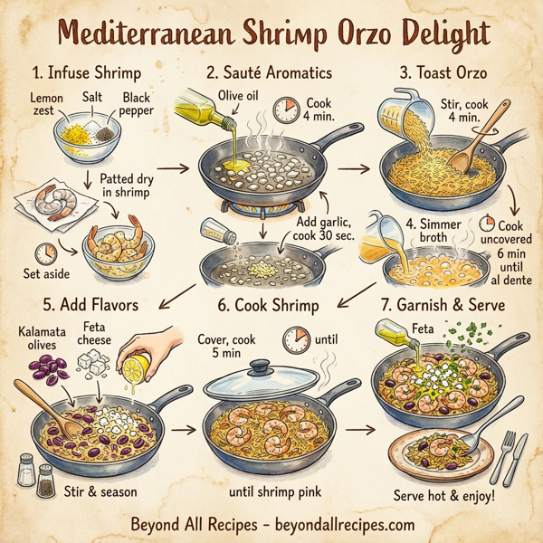 Mediterranean Shrimp Orzo Delight instructions