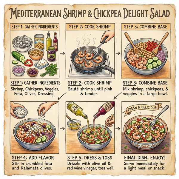 Mediterranean Shrimp & Chickpea Delight Salad instructions
