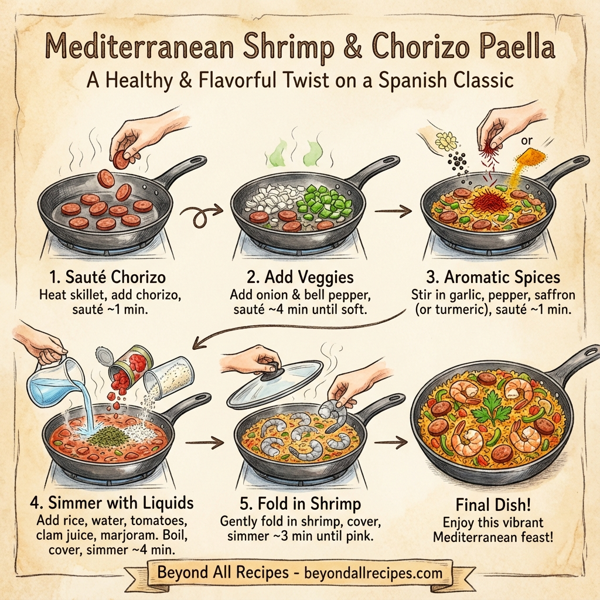 Mediterranean Shrimp & Chorizo Paella instructions