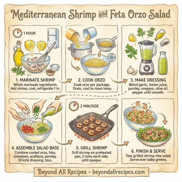 Mediterranean Shrimp and Feta Orzo Salad instructions