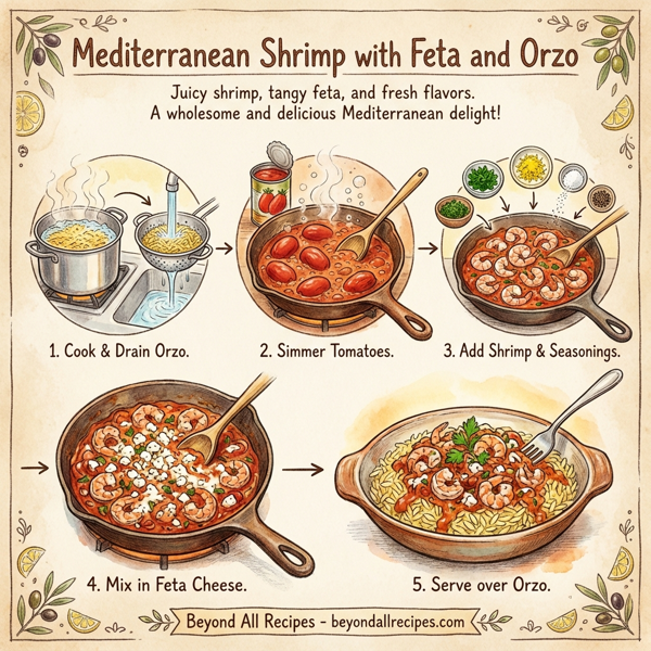 Mediterranean Shrimp with Feta and Orzo instructions