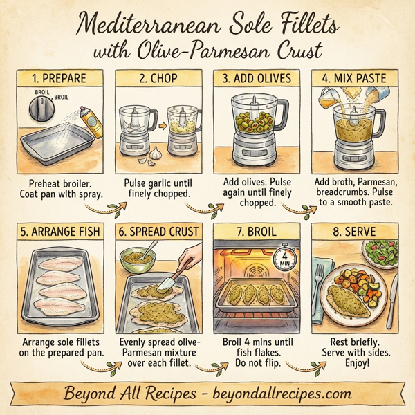 Mediterranean Sole Fillets with Olive-Parmesan Crust instructions