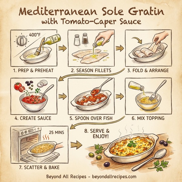 Mediterranean Sole Gratin with Tomato-Caper Sauce instructions
