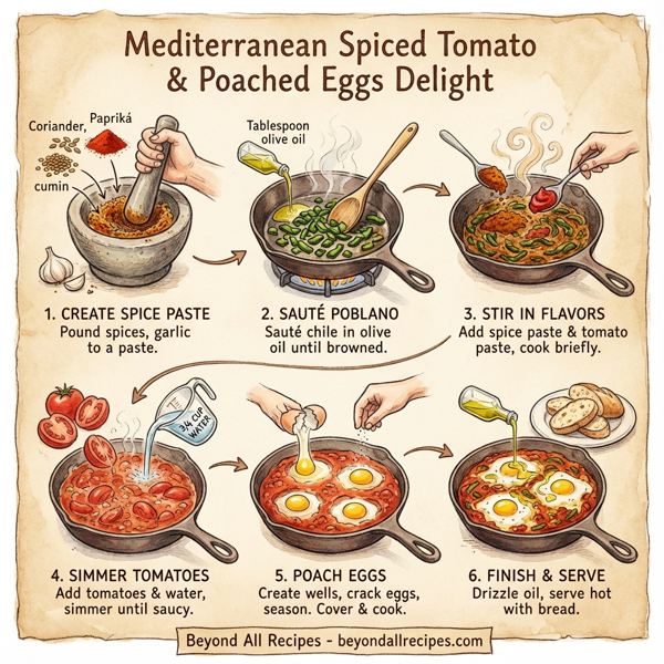 Mediterranean Spiced Tomato & Poached Eggs Delight instructions