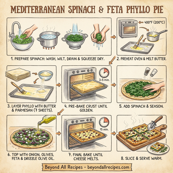 Mediterranean Spinach & Feta Phyllo Pie instructions