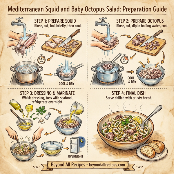 Mediterranean Squid and Baby Octopus Salad instructions