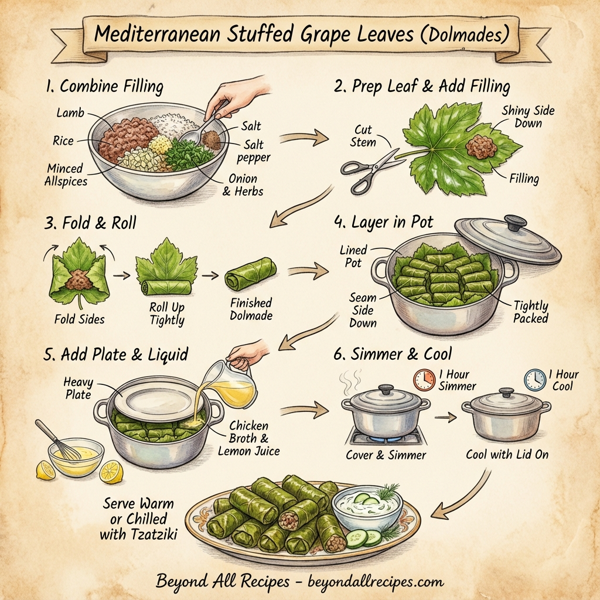 Mediterranean Stuffed Grape Leaves instructions