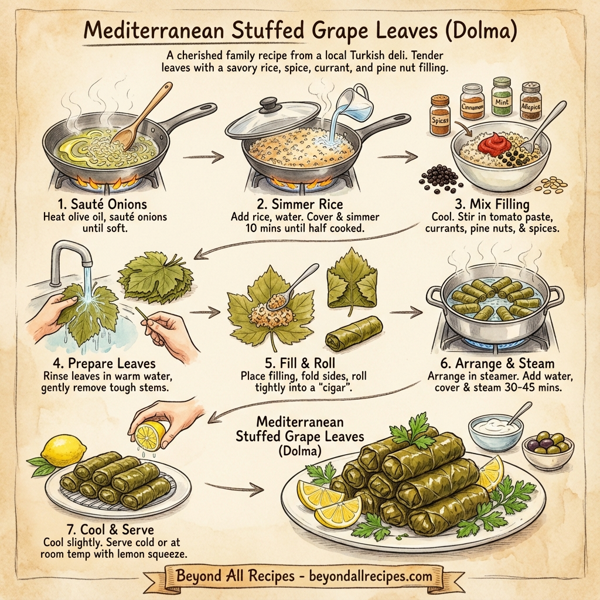 Mediterranean Stuffed Grape Leaves (Dolma) instructions