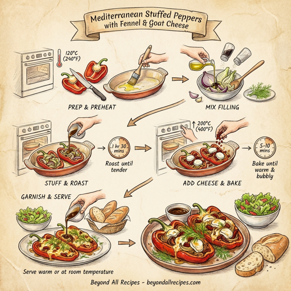 Mediterranean Stuffed Peppers with Fennel and Goat Cheese instructions