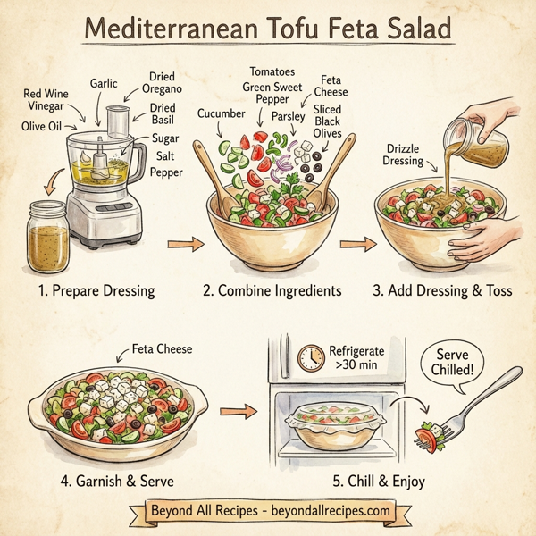 Mediterranean Tofu Feta Salad instructions