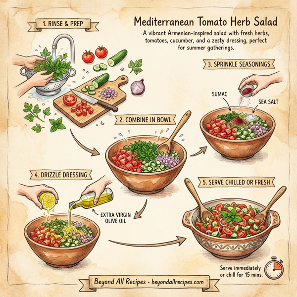 Mediterranean Tomato Herb Salad instructions