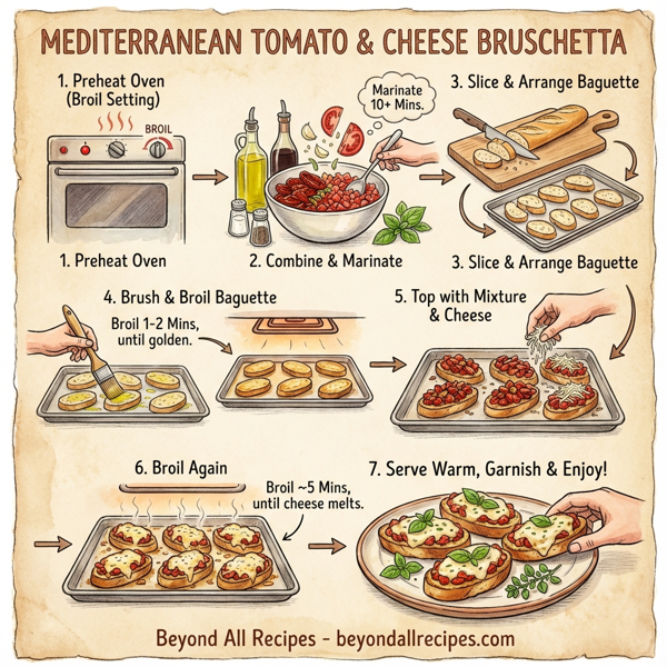 Mediterranean Tomato & Cheese Bruschetta instructions