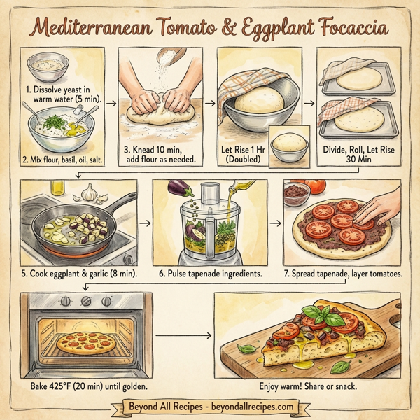 Mediterranean Tomato & Eggplant Focaccia instructions