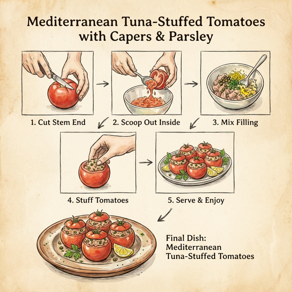 Mediterranean Tuna-Stuffed Tomatoes with Capers and Parsley instructions