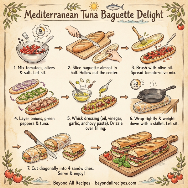 Mediterranean Tuna Baguette Delight instructions