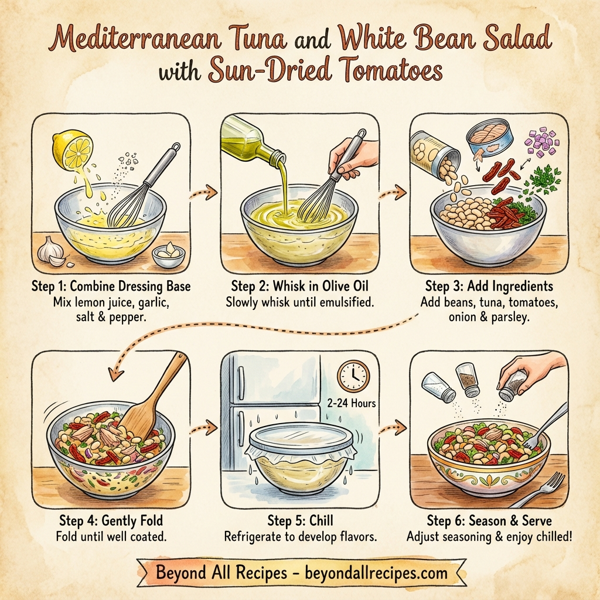 Mediterranean Tuna and White Bean Salad with Sun-Dried Tomatoes instructions
