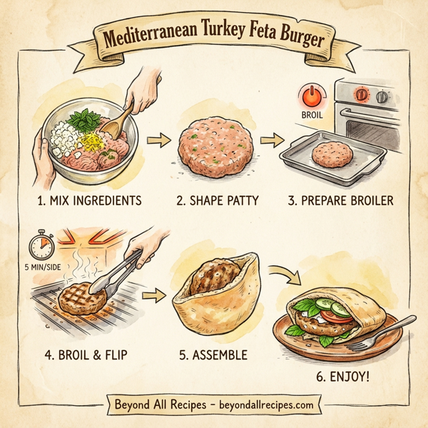 Mediterranean Turkey Feta Burger instructions