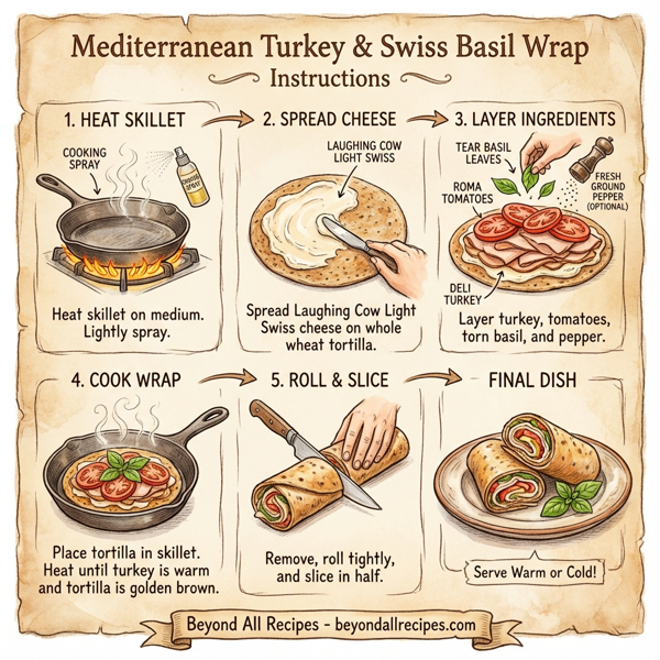 Mediterranean Turkey & Swiss Basil Wrap instructions