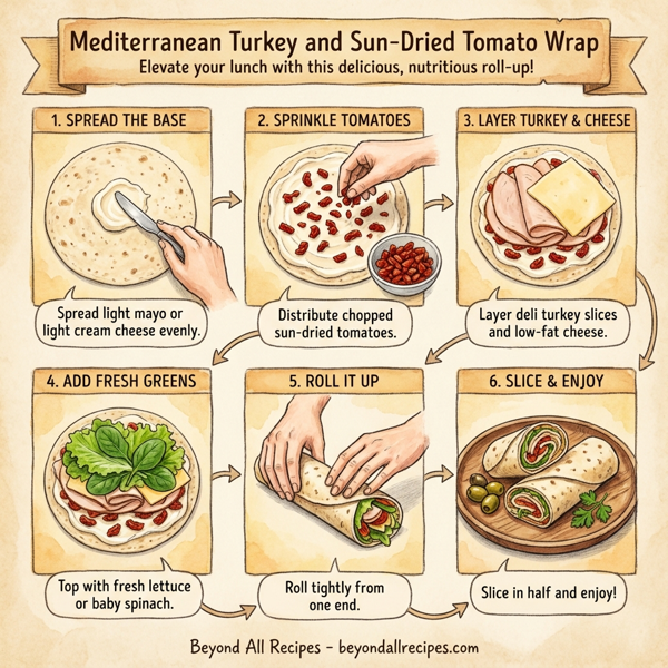 Mediterranean Turkey and Sun-Dried Tomato Wrap instructions