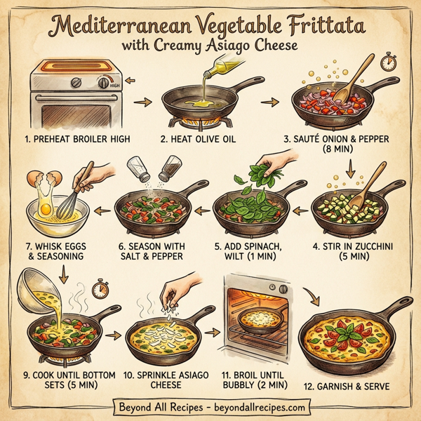 Mediterranean Vegetable Frittata with Creamy Asiago instructions