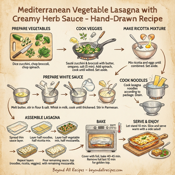 Mediterranean Vegetable Lasagna with Creamy Herb Sauce instructions