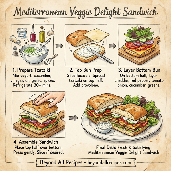 Mediterranean Veggie Delight Sandwich instructions