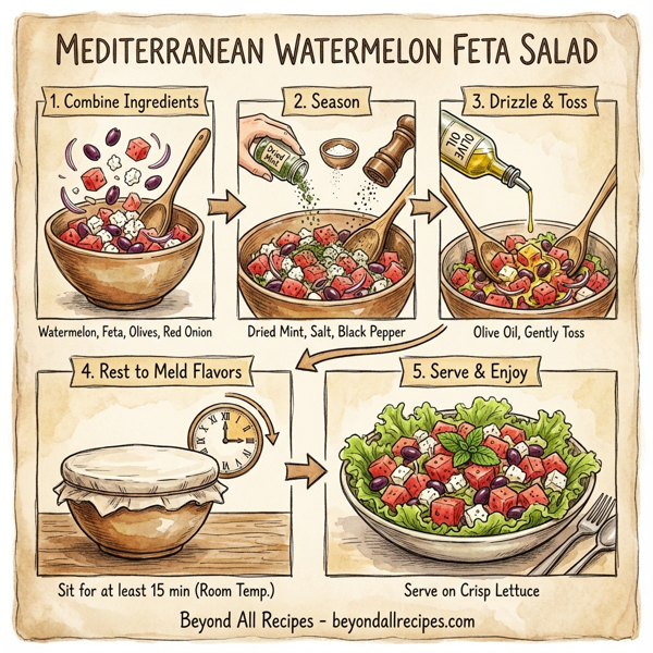 Mediterranean Watermelon Feta Salad instructions