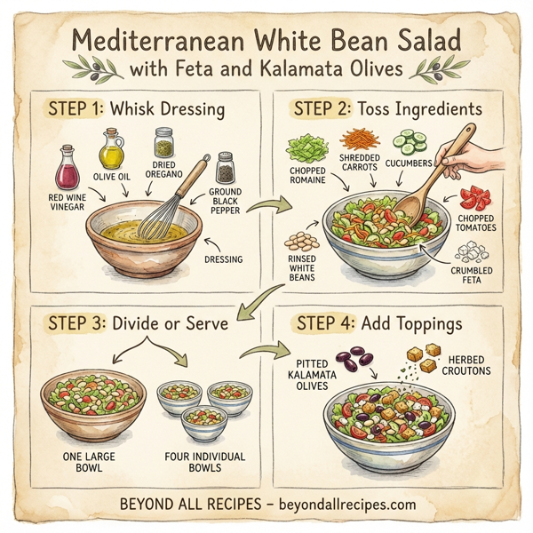 Mediterranean White Bean Salad with Feta and Kalamata Olives instructions