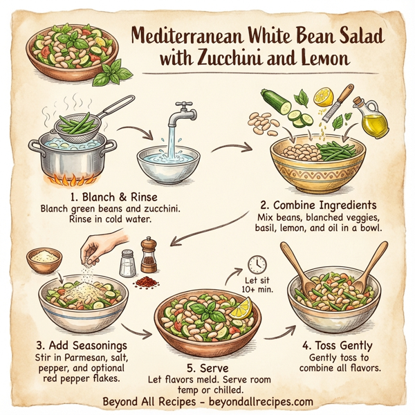 Mediterranean White Bean Salad with Zucchini and Lemon instructions
