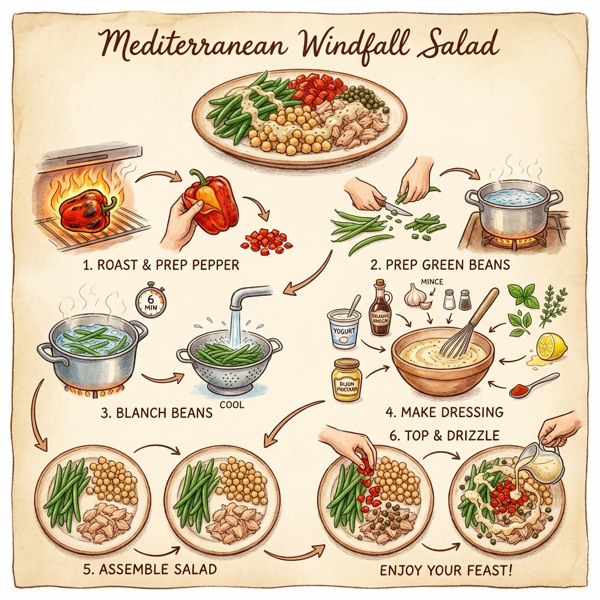 Mediterranean Windfall Salad instructions