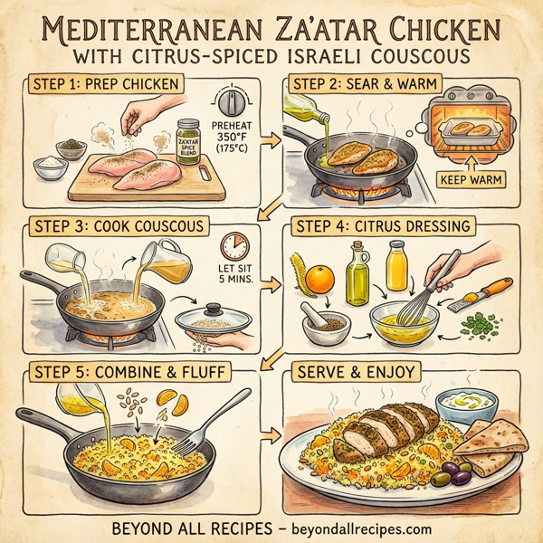 Mediterranean Za'atar Chicken with Citrus-Spiced Israeli Couscous instructions