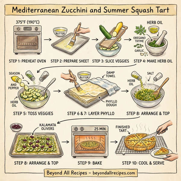 Mediterranean Zucchini and Summer Squash Tart instructions