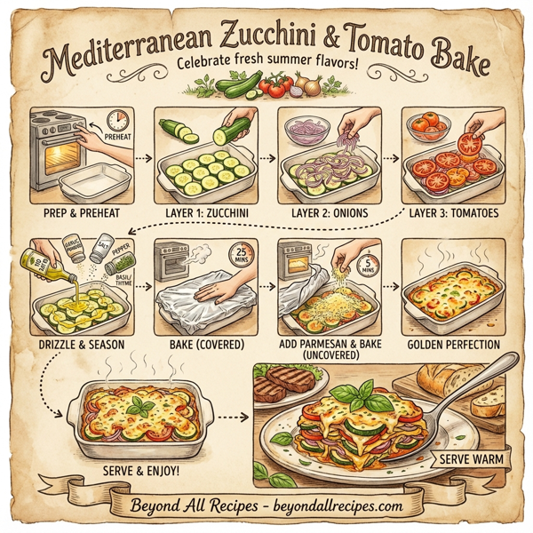 Mediterranean Zucchini and Tomato Bake with Parmesan instructions