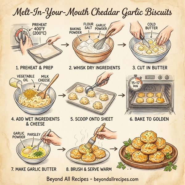 Melt-In-Your-Mouth Cheddar Garlic Biscuits instructions