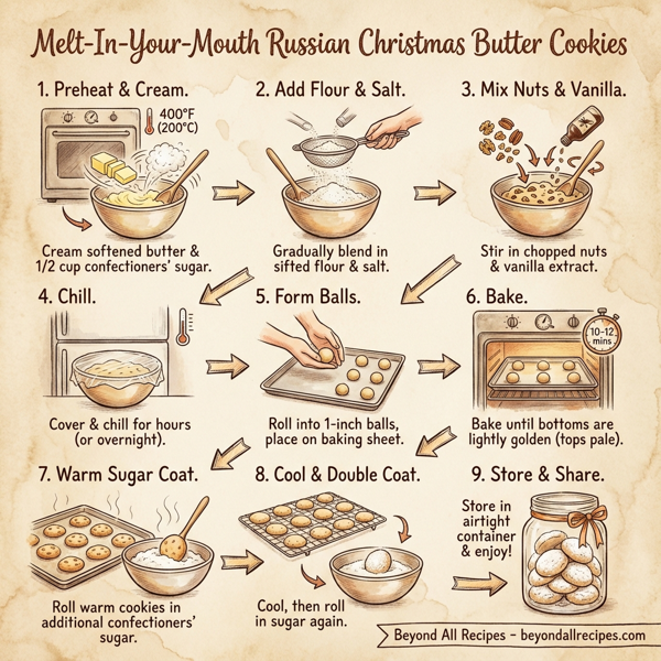 Melt-In-Your-Mouth Russian Christmas Butter Cookies instructions