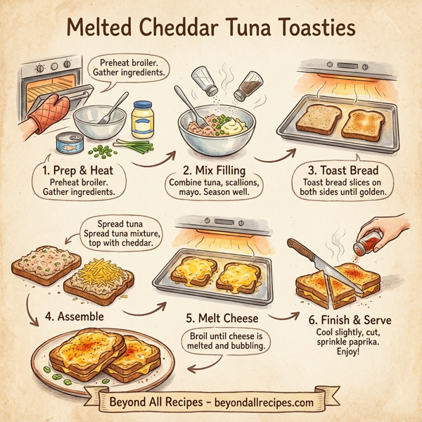 Melted Cheddar Tuna Toasties instructions