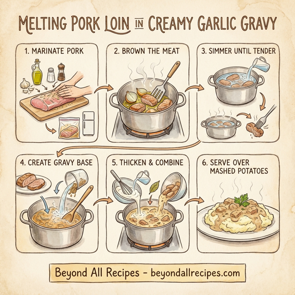 Melting Pork Loin in Creamy Garlic Gravy instructions