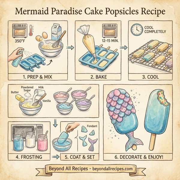 Mermaid Paradise Cake Popsicles instructions