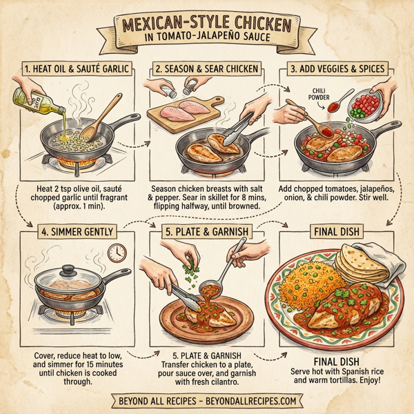 Mexican-Style Chicken in Tomato-Jalapeño Sauce instructions