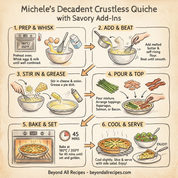 Michele's Decadent Crustless Quiche with Savory Add-Ins instructions