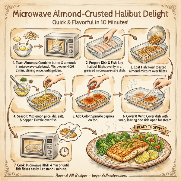 Microwave Almond-Crusted Halibut Delight instructions