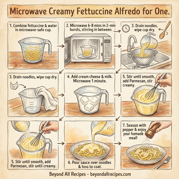 Microwave Creamy Fettuccine Alfredo for One instructions