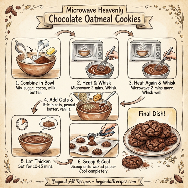 Microwave Heavenly Chocolate Oatmeal Cookies instructions