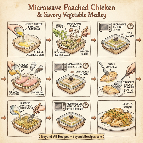 Microwave Poached Chicken with Savory Vegetable Medley instructions
