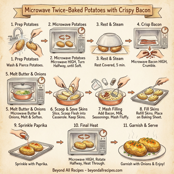 Microwave Twice-Baked Potatoes with Crispy Bacon instructions