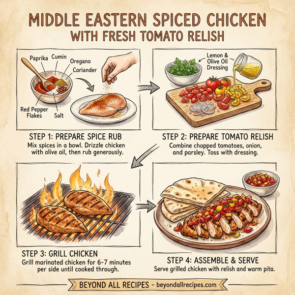 Middle Eastern Spiced Chicken with Fresh Tomato Relish instructions