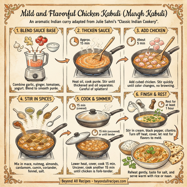 Mild and Flavorful Chicken Kabuli (Murgh Kabuli) instructions