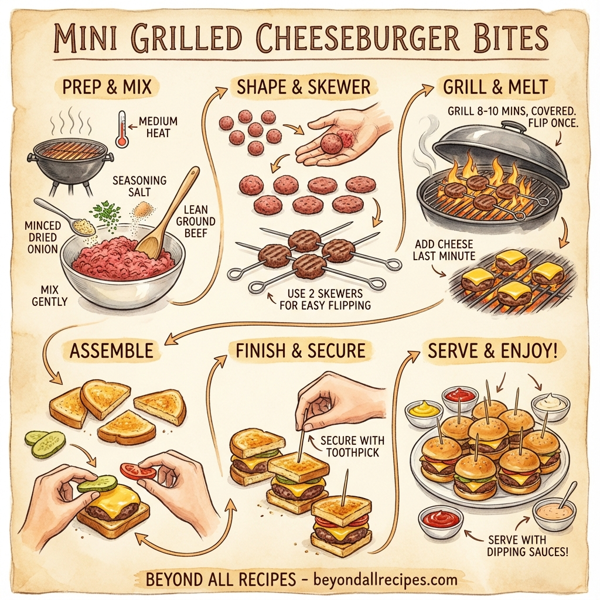 Mini Grilled Cheeseburger Bites instructions
