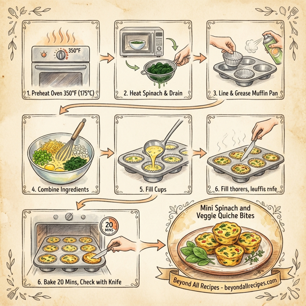 Mini Spinach and Veggie Quiche Bites instructions