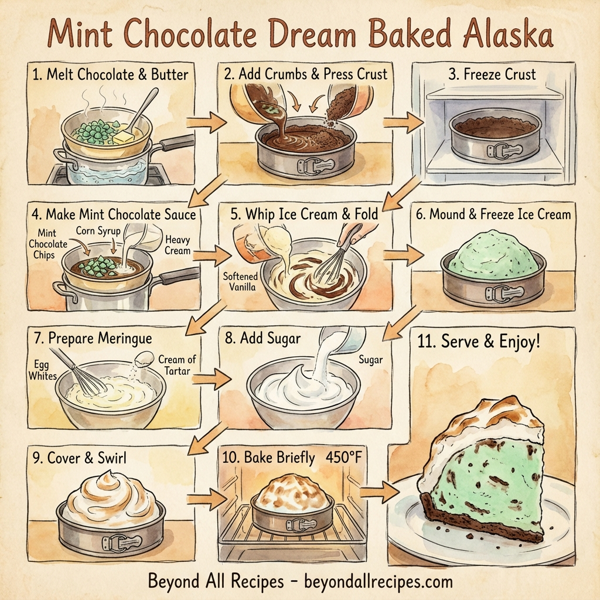Mint Chocolate Dream Baked Alaska instructions